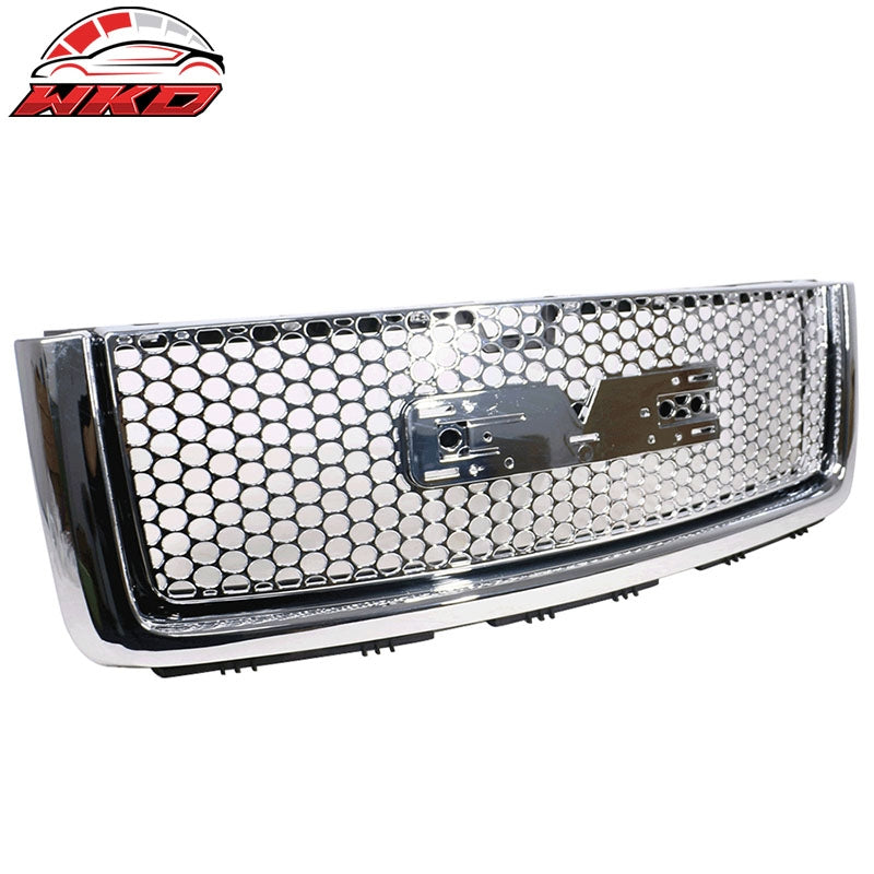 Fits 07-13 GMC Sierra 1500 Front Upper Grille Guard Mesh Hood Grill Cover Chrome