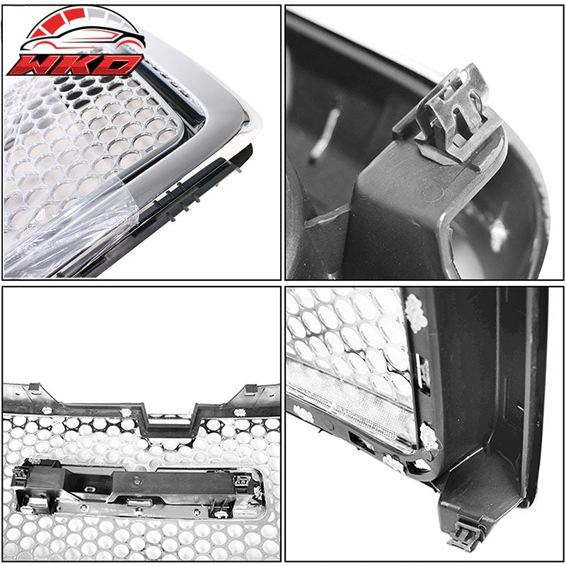 Fits 07-13 GMC Sierra 1500 Front Upper Grille Guard Mesh Hood Grill Cover Chrome