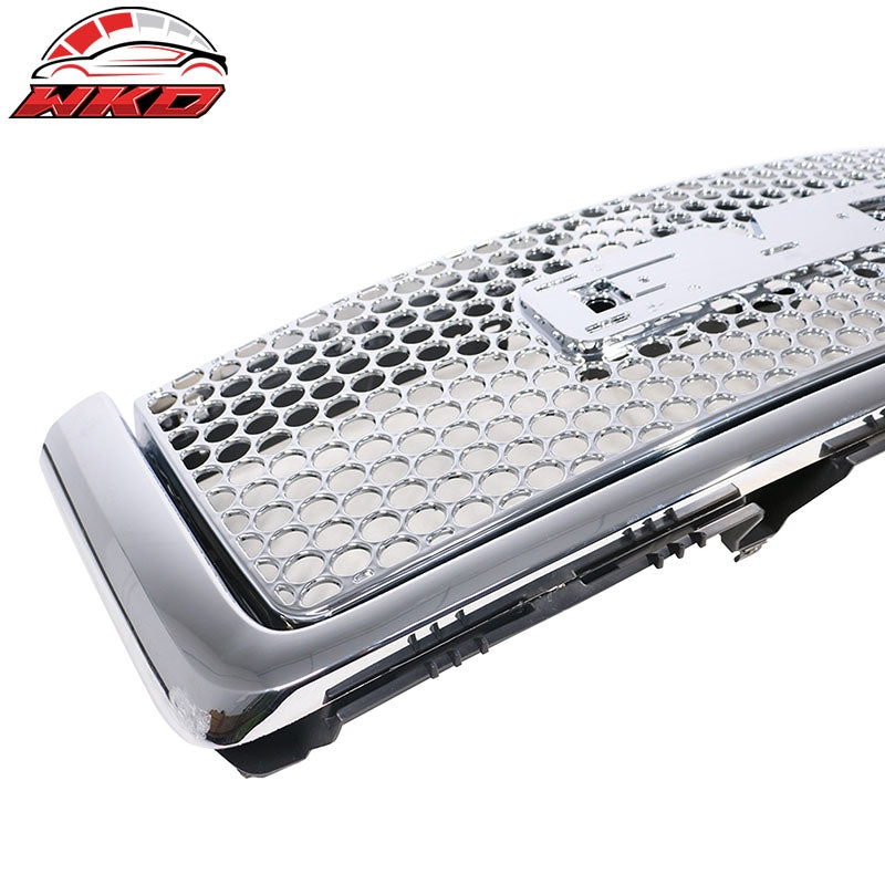 Fits 07-13 GMC Sierra 1500 Front Upper Grille Guard Mesh Hood Grill Cover Chrome
