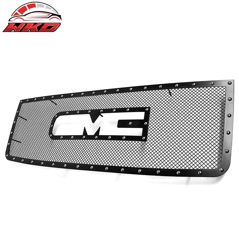 Fits 2007-2013 GMC Sierra 2500 3500 HD Front Grille Chrome Stainless Steel Mesh
