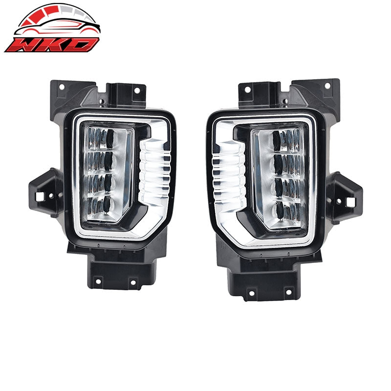Fits 20-23 GMC Sierra 2500HD/3500HD Fog Lights Daytime Running Bumper LED Lamps
