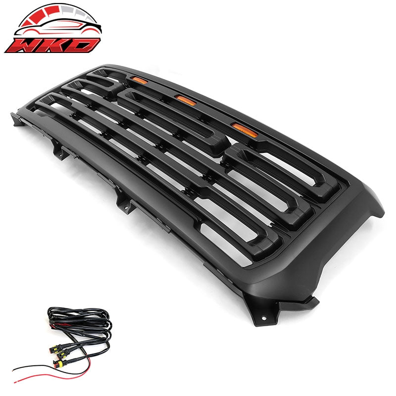 Fit 14-15 GMC Sierra 1500 Front Bumper Hood Grille Grill Replacement Matte Black