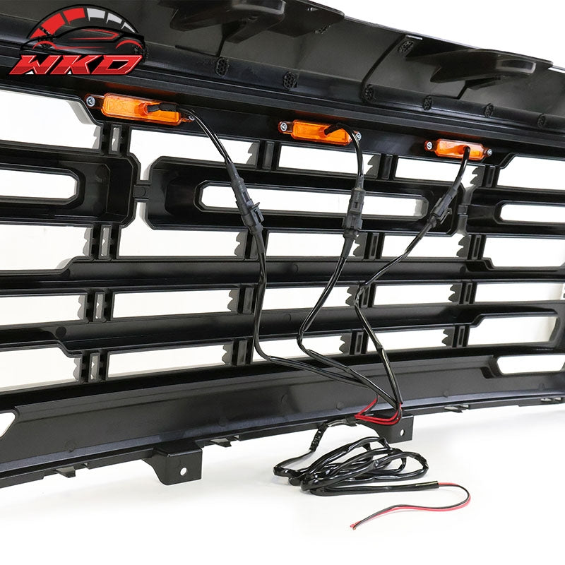 Fit 14-15 GMC Sierra 1500 Front Bumper Hood Grille Grill Replacement Matte Black