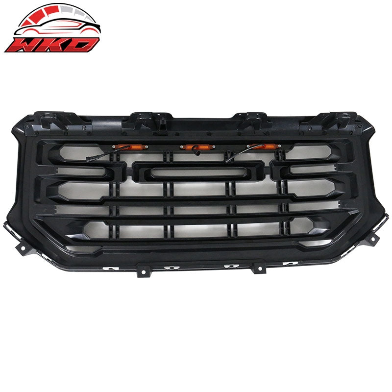 Fits 16-19 GMC Sierra 1500 Gloss Black Front Bumper Hood Grille Mesh ABS Guard