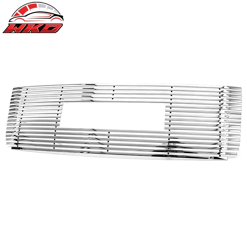 Fits 2007-2010 GMC Sierra Front Grille Chrome Stainless Steel Billet + Logo Cut