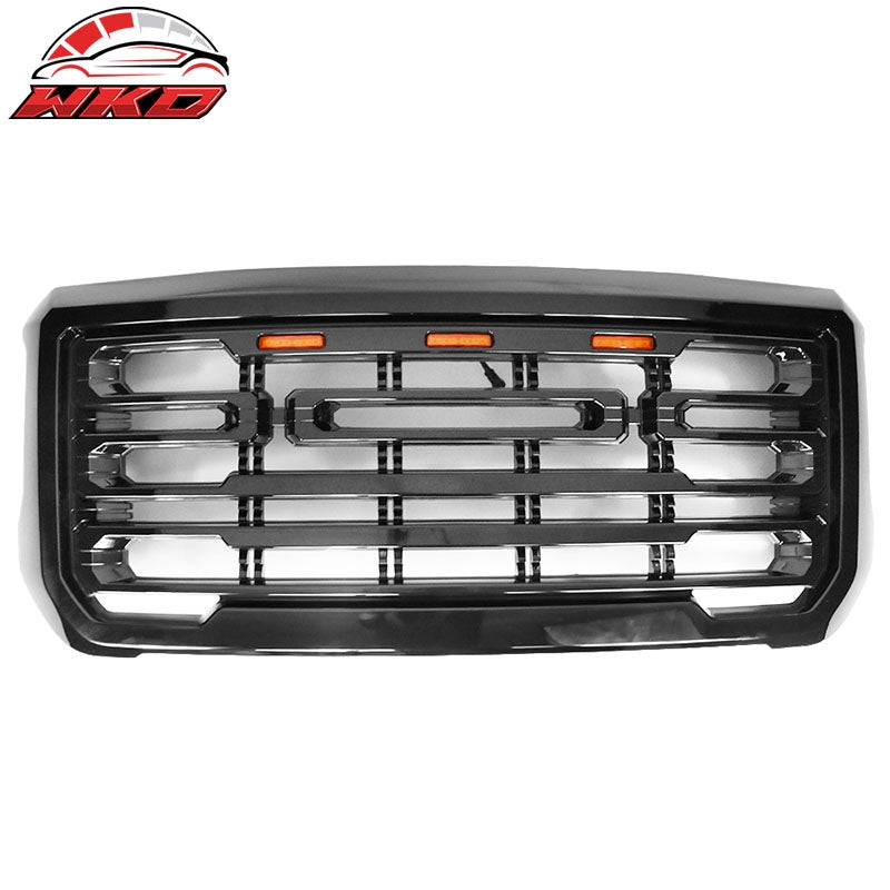 Wholesale 15-19 GMC Sierra 2500 3500 Front Grille Guard w/ Signal Light Gloss Black