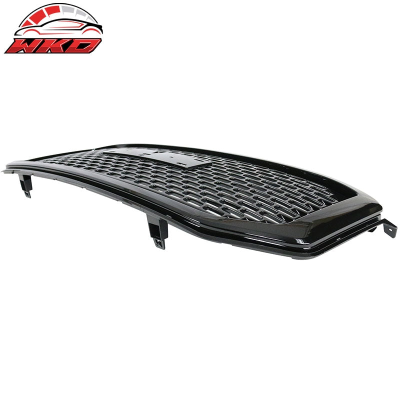 Fits 15-20 GMC Yukon Denali Style Front Upper Grille Replacement Gloss Black ABS