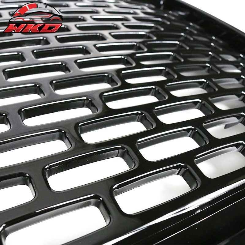 Fits 15-20 GMC Yukon Denali Style Front Upper Grille Replacement Gloss Black ABS