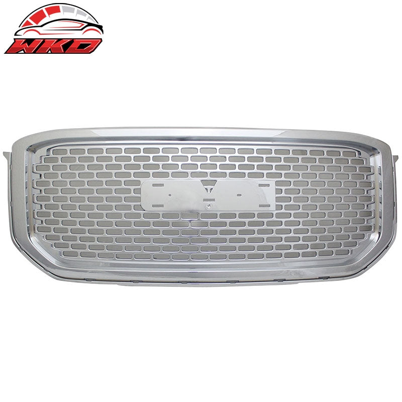 Fits 15-20 GMC Yukon XL Mesh Denali Style Front Bumper Grille Grill ABS Chrome