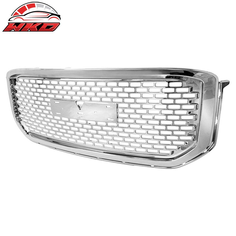 Fits 15-20 GMC Yukon XL Mesh Denali Style Front Bumper Grille Grill ABS Chrome