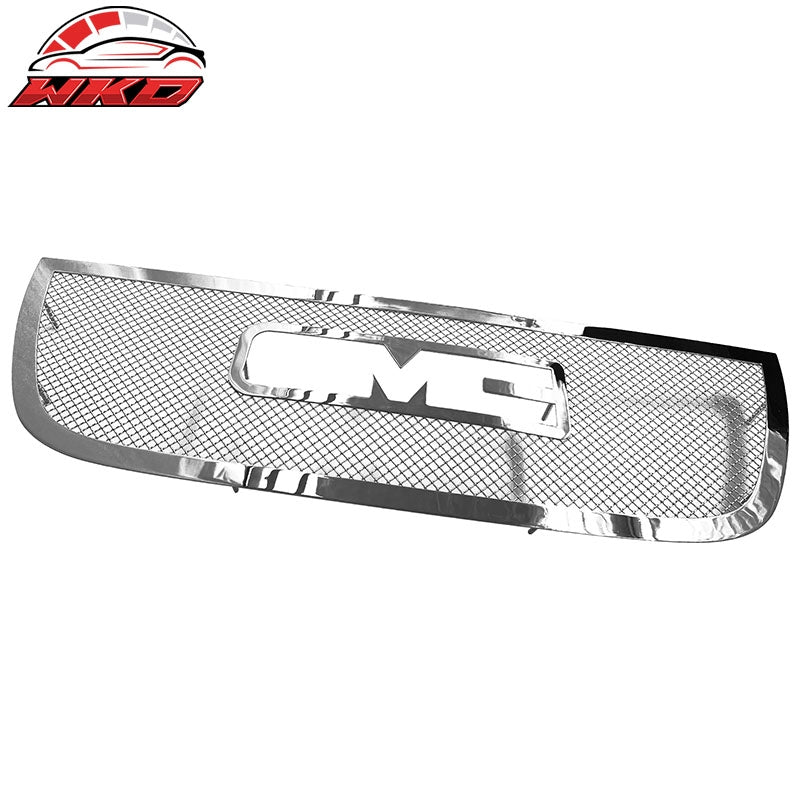 Fits 2007-2014 GMC Yukon & XL Mesh Style Front Bumper Upper Grille Insert Chrome