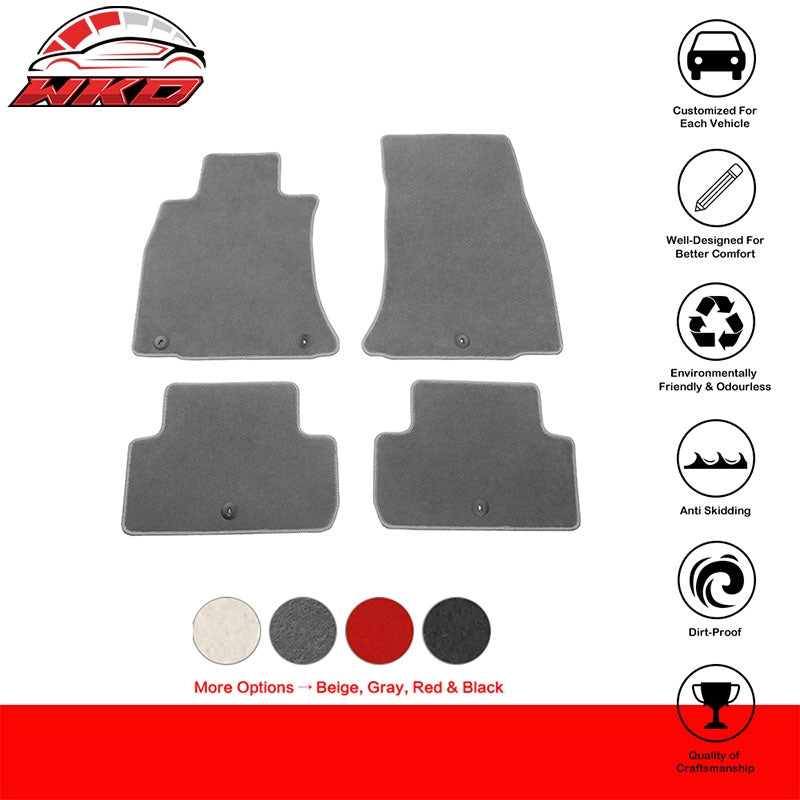 Fits 19-26 Genesis G70 Gray Floor Mats Front Back Row Carpets Nylon 4PC Set