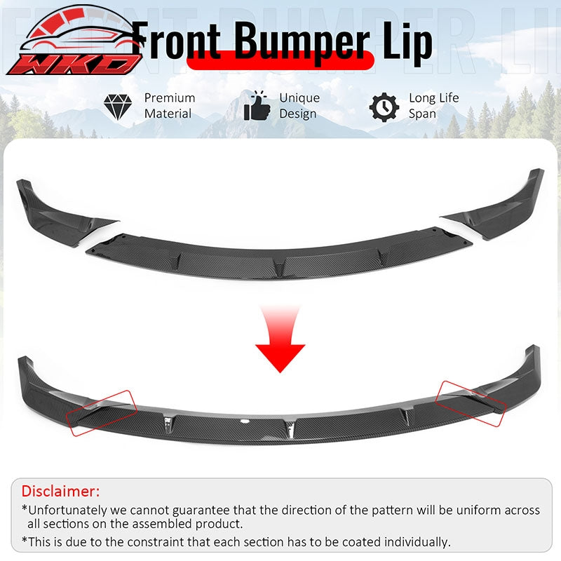 Fits 14-16 Grand Cherokee Base IKON Front Bumper Lip Spoiler Carbon Fiber Print