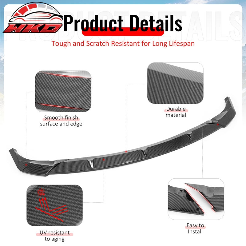 Fits 14-16 Grand Cherokee Base IKON Front Bumper Lip Spoiler Carbon Fiber Print