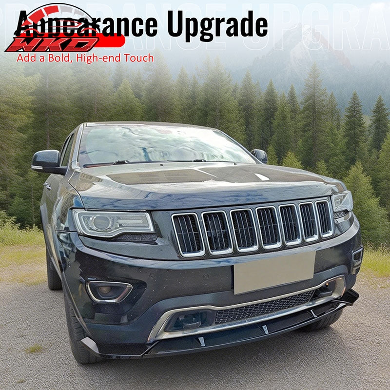 Fits 14-16 Grand Cherokee Base IKON Front Bumper Lip Spoiler Carbon Fiber Print