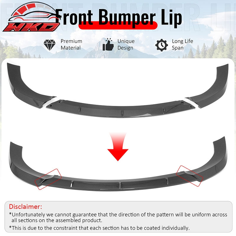 For 17-21 Grand Cherokee SRT IKON Front Bumper Lip Spoiler Carbon Fiber Print PP