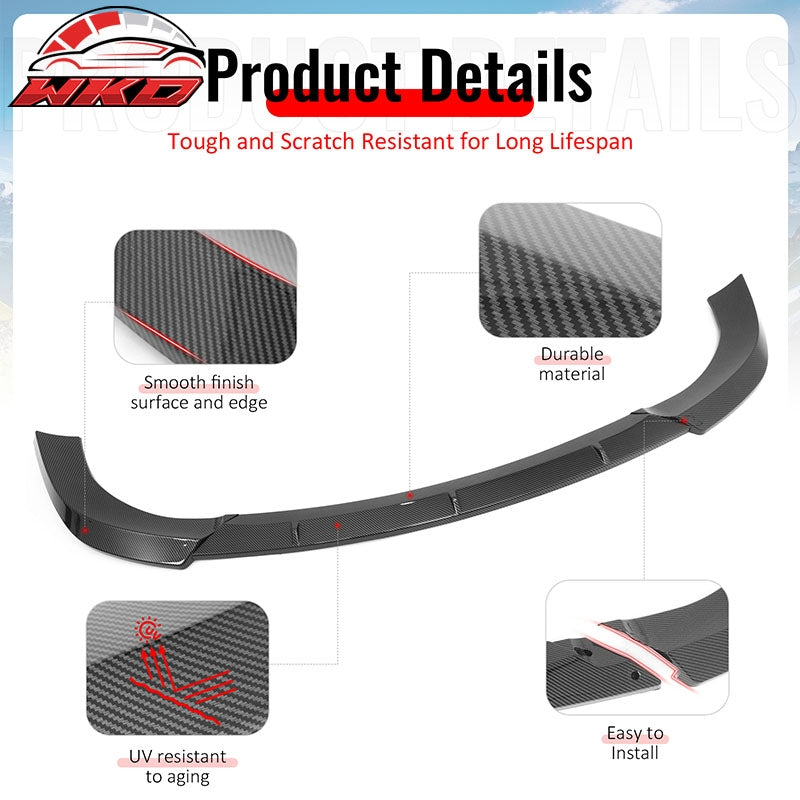 For 17-21 Grand Cherokee SRT IKON Front Bumper Lip Spoiler Carbon Fiber Print PP