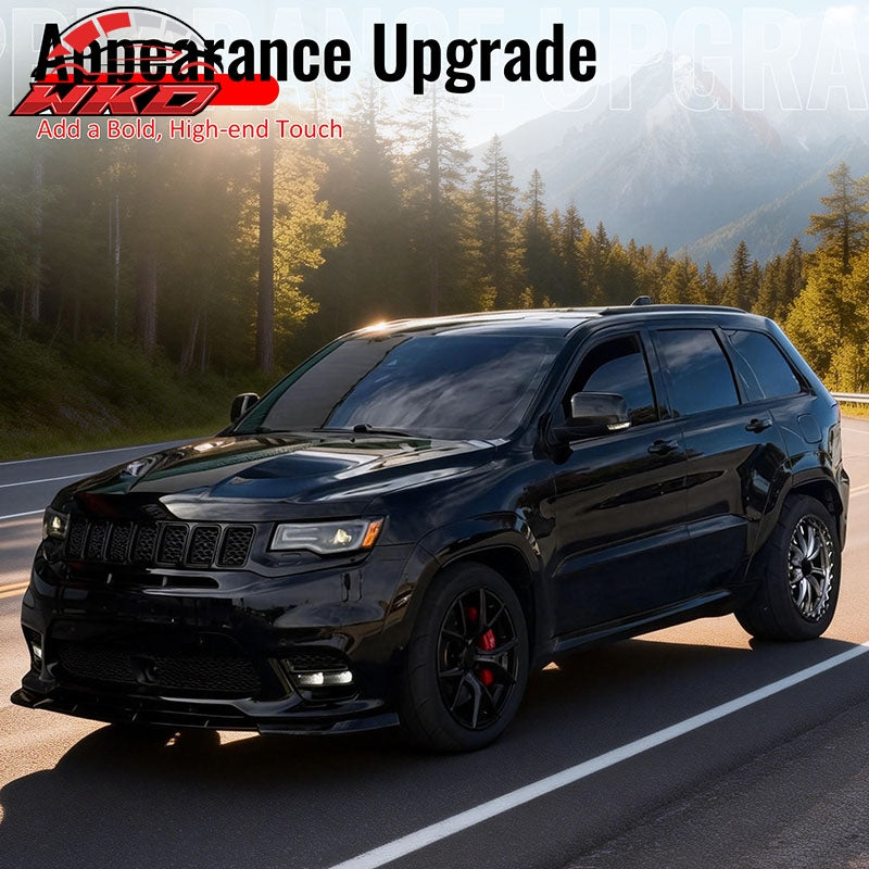 Fits 17-21 Grand Cherokee SRT IKON PP Front Bumper Lip Chin Spoiler Gloss Black