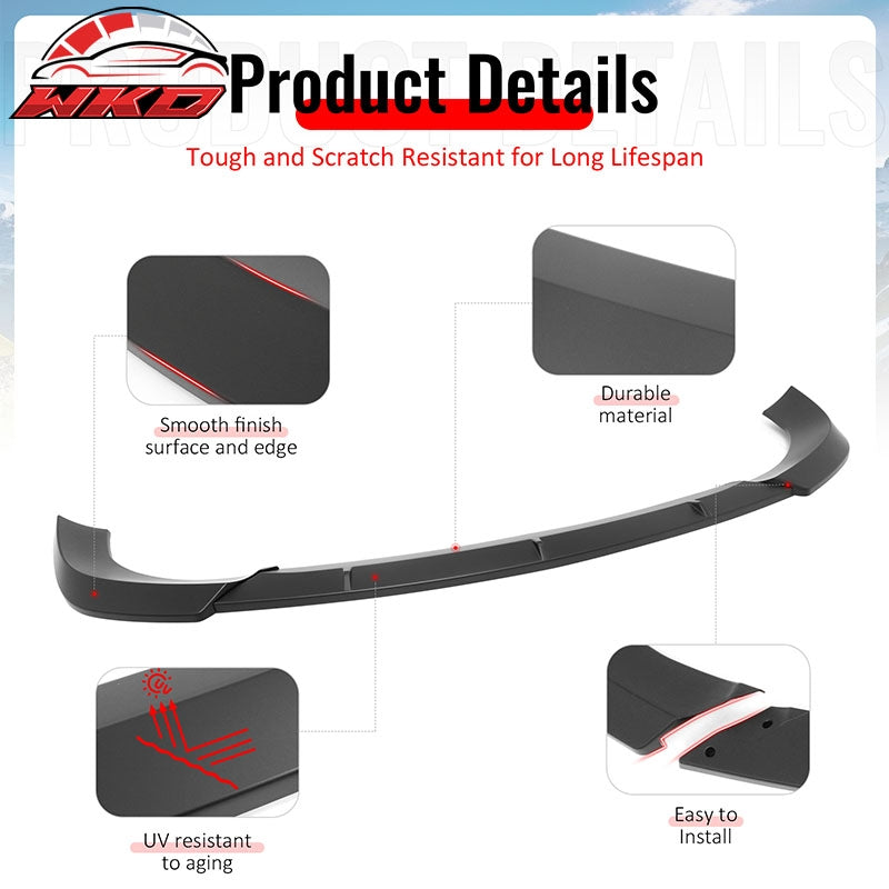 Fits 17-21 Grand Cherokee SRT IKON PP Front Bumper Lip Chin Spoiler Matte Black