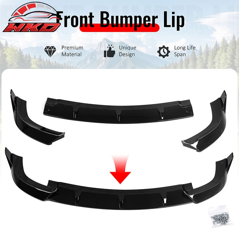 Fits 17-21 Grand Cherokee SRT IKON V2 Front Bumper Lip Chin Spoiler Gloss Black