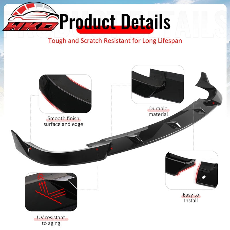 Fits 17-21 Grand Cherokee SRT IKON V2 Front Bumper Lip Chin Spoiler Gloss Black