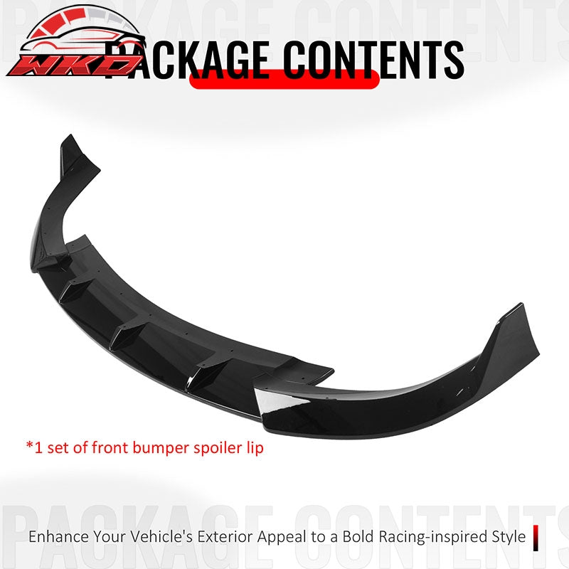 Fits 17-21 Grand Cherokee SRT IKON V2 Front Bumper Lip Chin Spoiler Gloss Black
