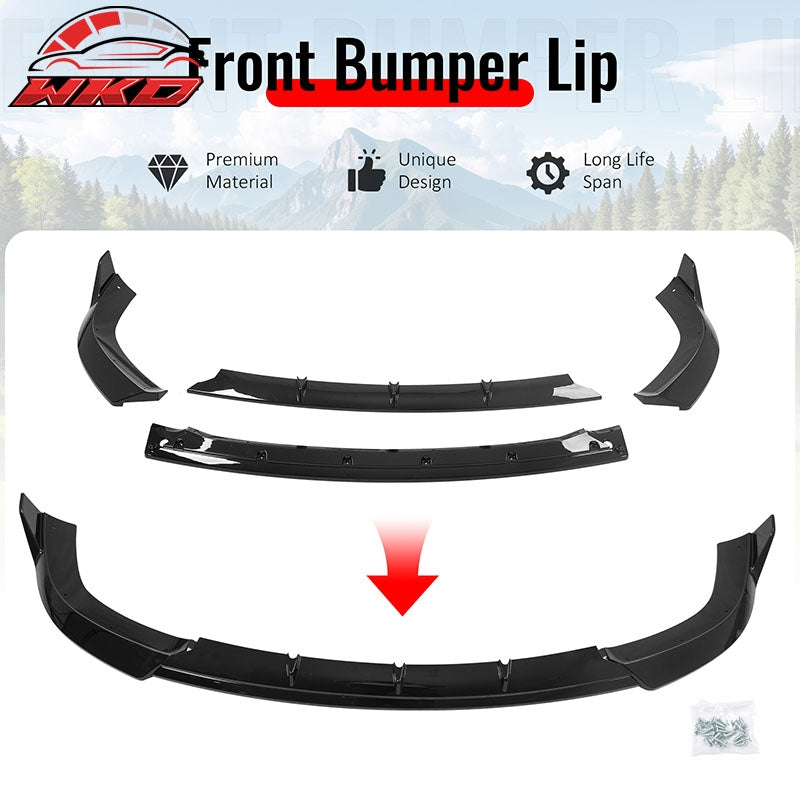 Fits 17-21 Grand Cherokee SRT IKON V3 Front Bumper Lip Chin Spoiler Gloss Black