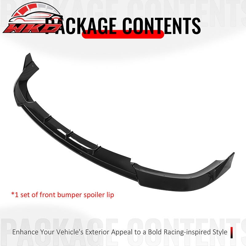 Fits 17-21 Grand Cherokee SRT IKON V3 Front Bumper Lip Chin Spoiler Gloss Black
