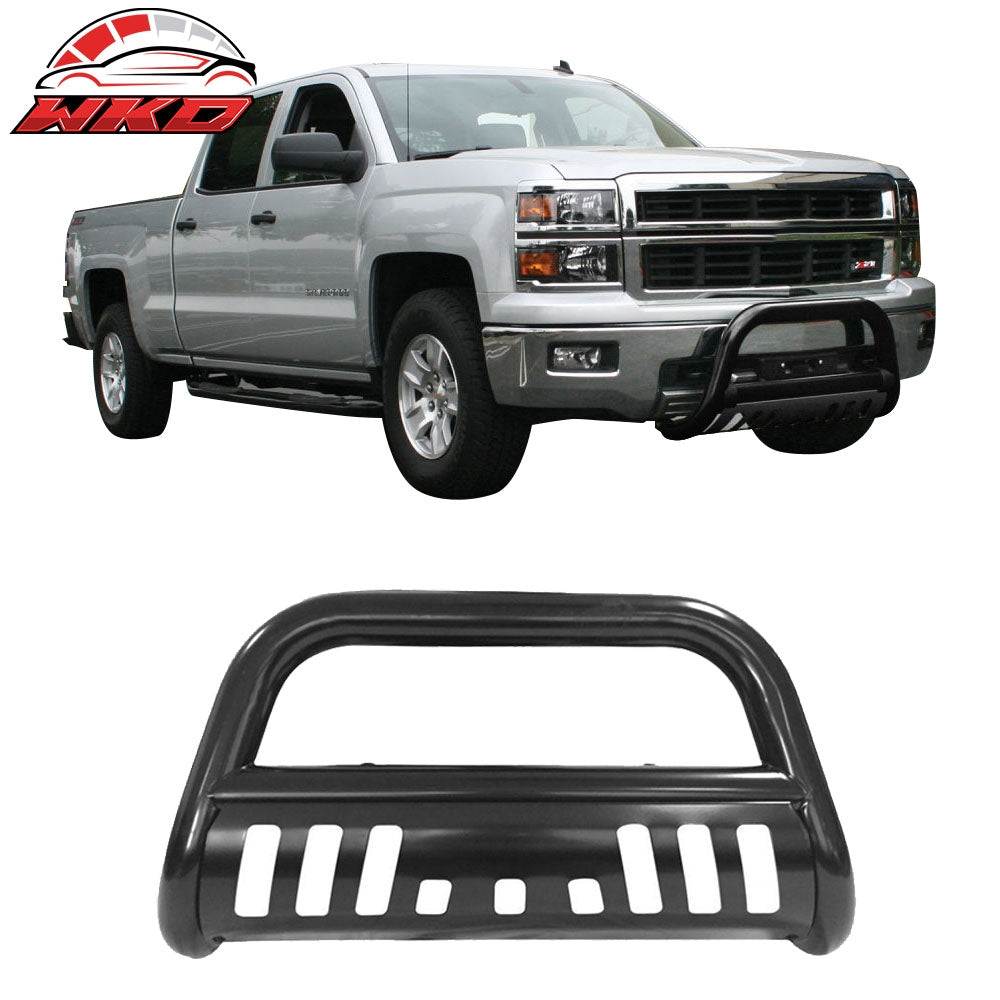 Fits 07-14 Silverado Sierra 2500 3500HD Bull Bar Front Bumper Push Grille Guard