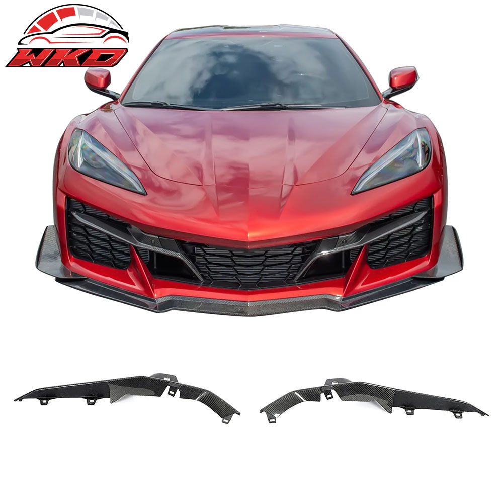 Fits 23-25 Chevy Corvette C8 Z06/E-Ray/ZR1 Grille Trim Carbon Fiber 2PC Overlay