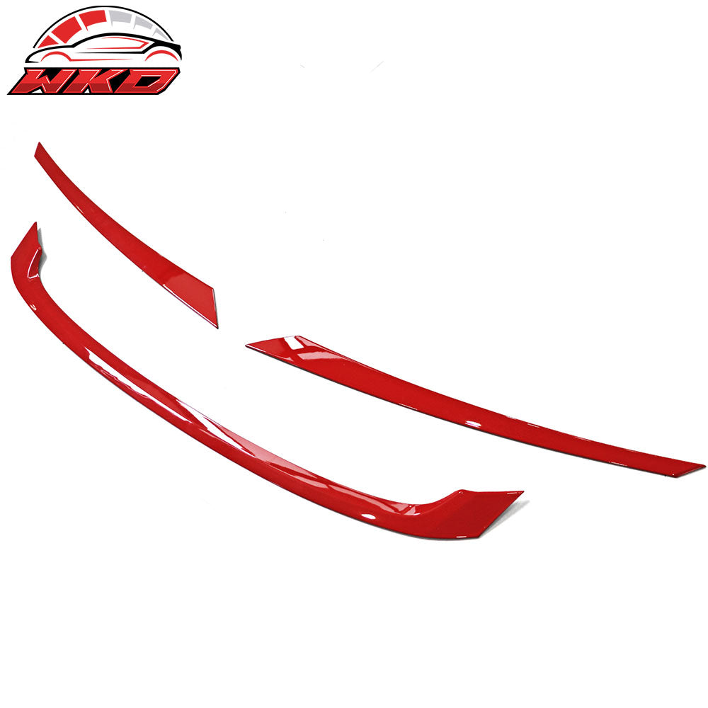 Fits 16-21 Honda Civic Type R Style Red Grille Trim 3Pc - ABS