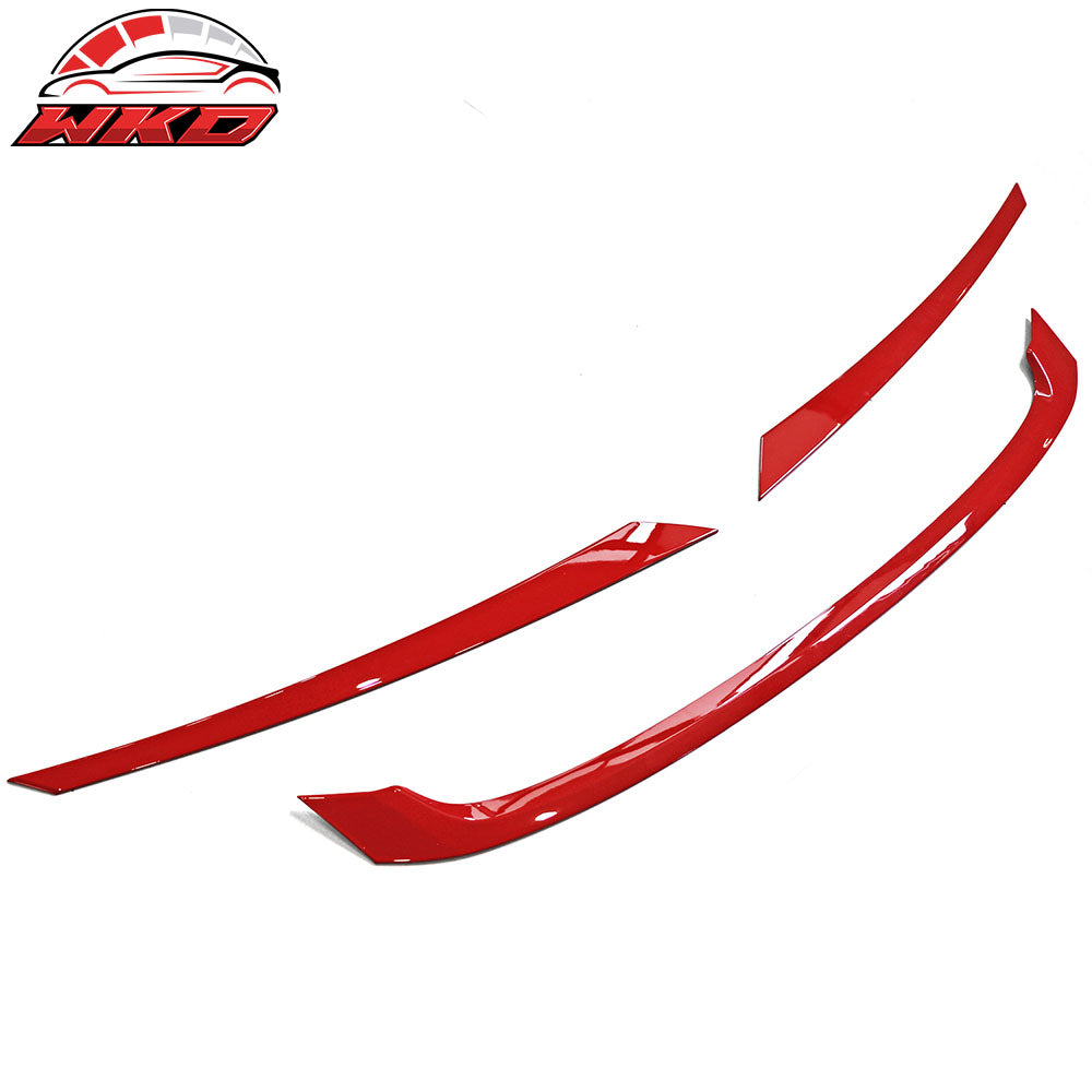 Fits 16-21 Honda Civic Type R Style Red Grille Trim 3Pc - ABS