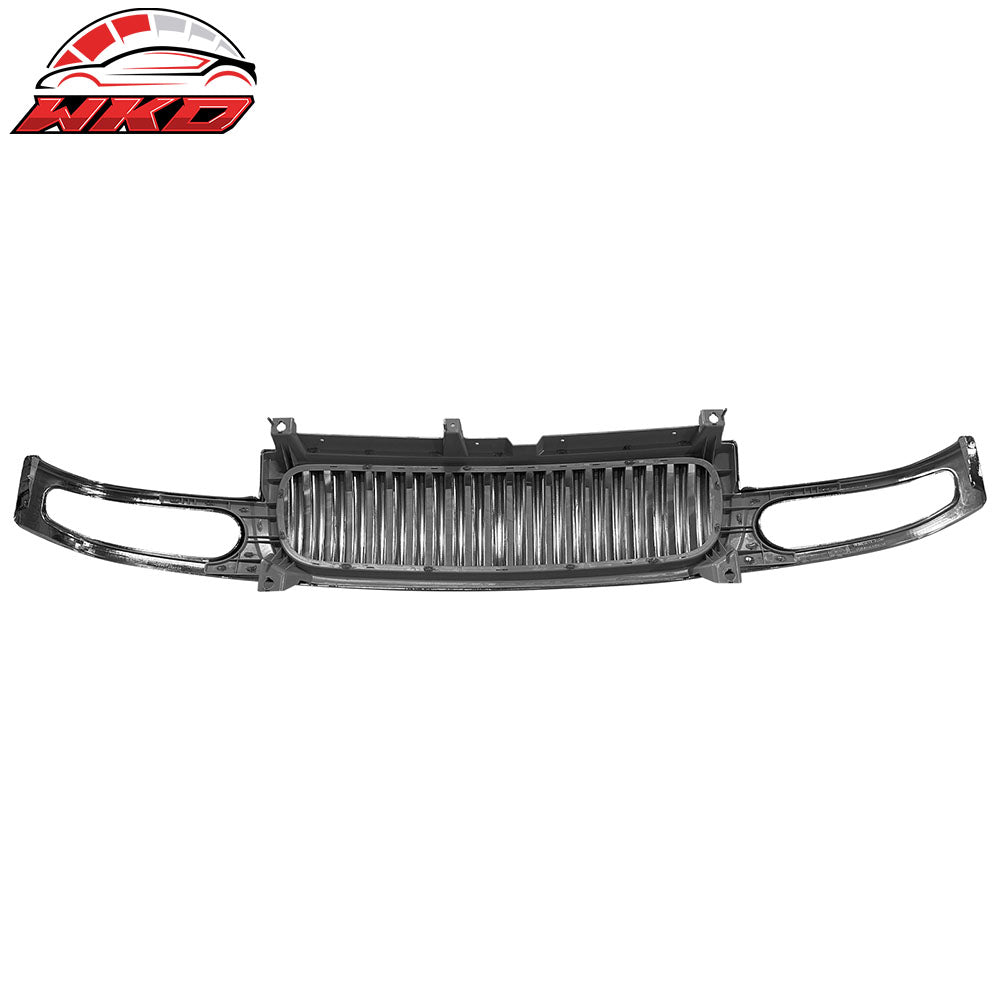 Fits 00-06 GMC Yukon Vertical Style Front Bumper Hood Upper Grille Chrome ABS