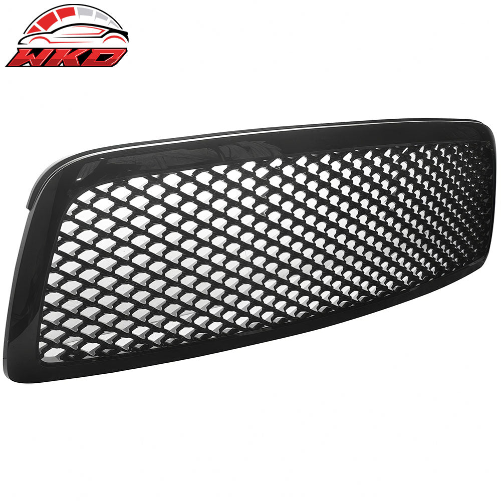 Fits 09-12 Dodge Ram Unpainted ABS Front Bumper Hood Mesh Upper Grill Grille ABS