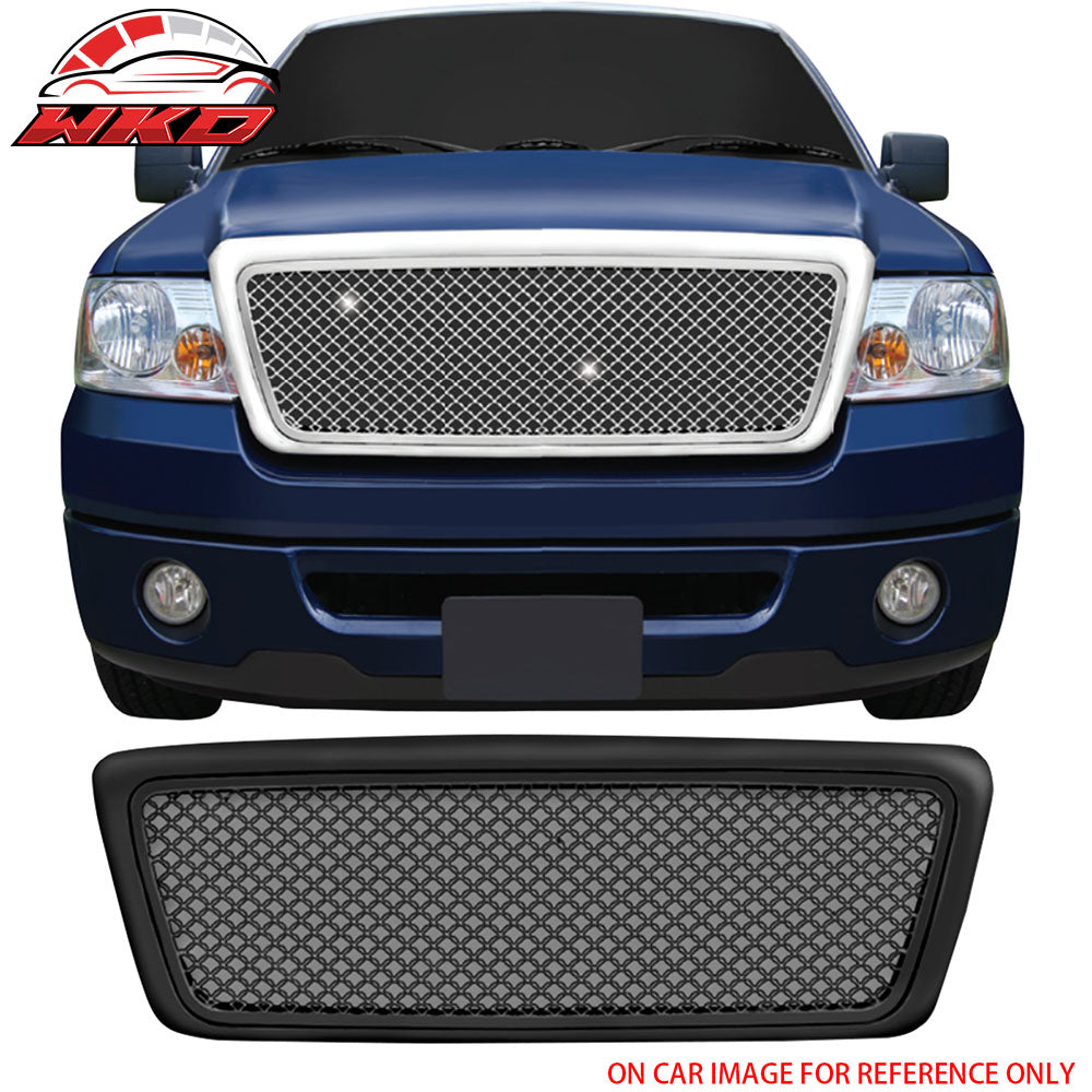 Fits 04-08 Ford F-150 Mesh Style Black ABS Front Insert Upper Mesh Grille Cover