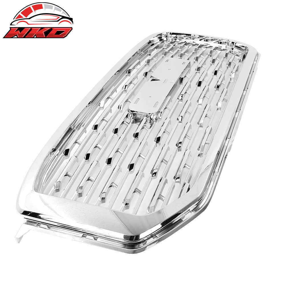 Fits 15-20 GMC Yukon Denali Style Front Bumper Upper Mesh Grille Chrome ABS