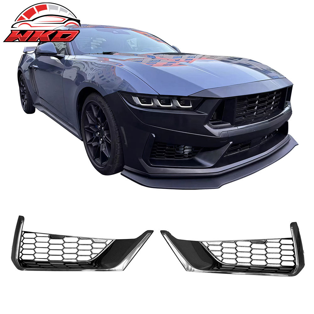 Fits 24-26 Ford Mustang Dark Horse Front Bumper Upper Lower Insert Grille Covers