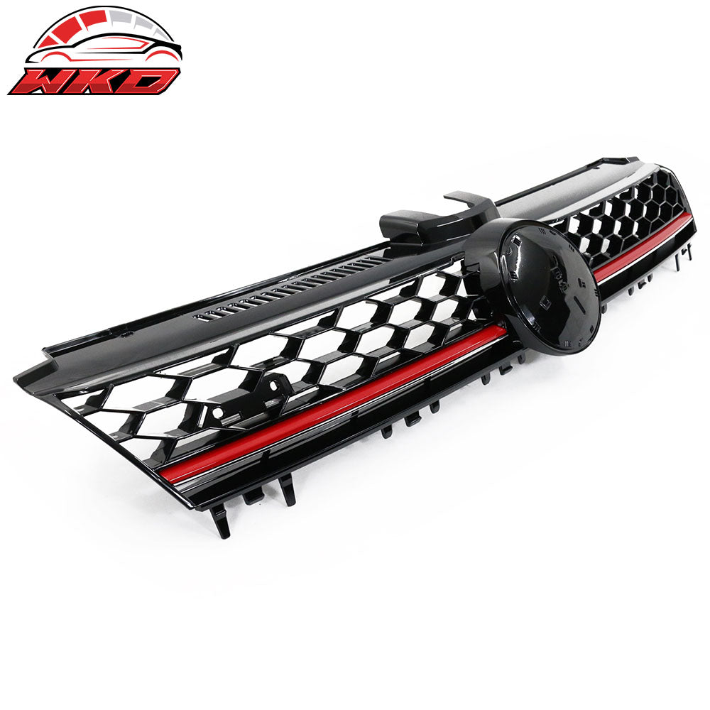 Fits 15-17 VW Golf GTI MK7 Mesh Black Red Trim Front Grille Logo Badge Base