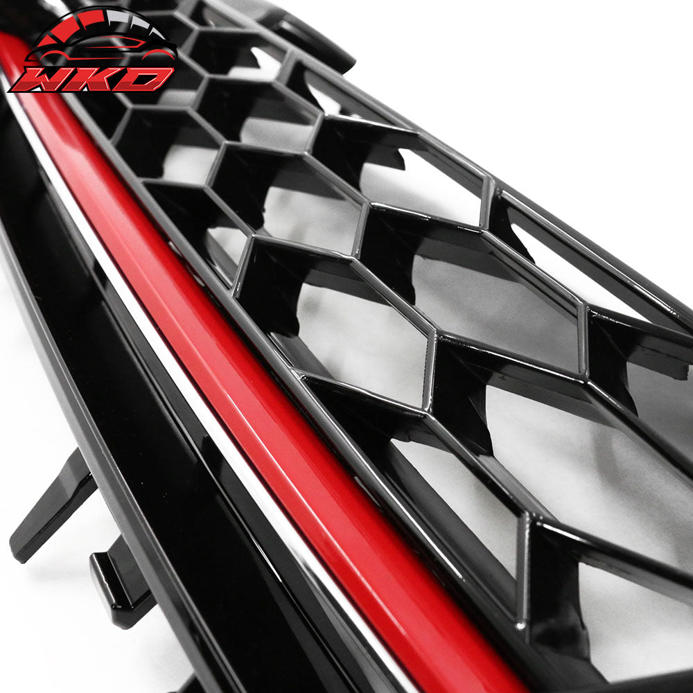 Fits 15-17 VW Golf GTI MK7 Mesh Black Red Trim Front Grille Logo Badge Base