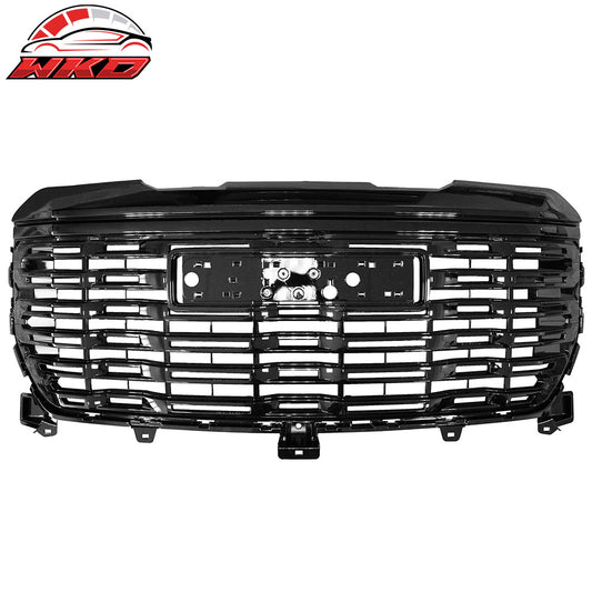 22-24 GMC Sierra 1500 Denali Style Front Upper Hood Grille Gloss Black | Wholesale