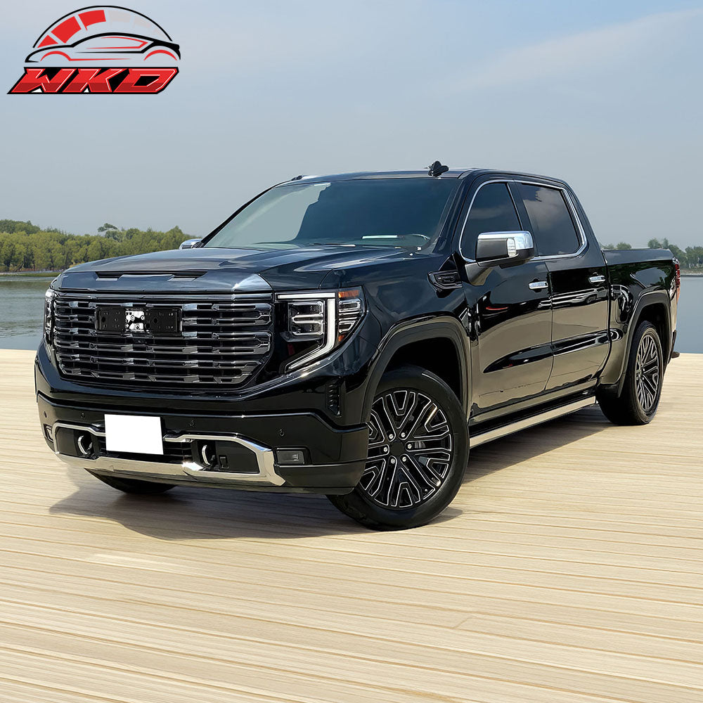 Fits 22-24 GMC Sierra 1500 Denali Style Front Upper Hood Grille Gloss Black