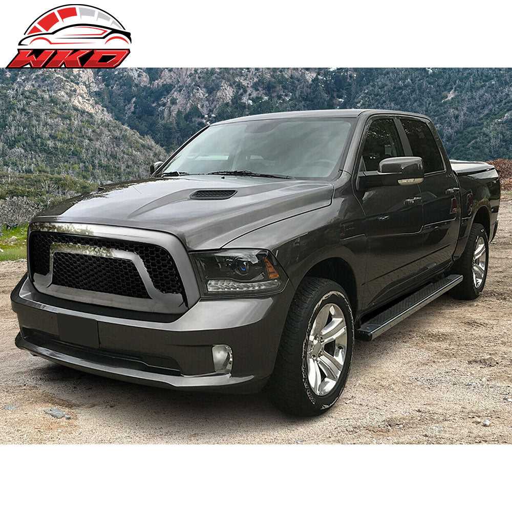 Fits 13-24 Dodge Ram 1500 & Classic Rebel Style Front Upper Grille Chrome ABS