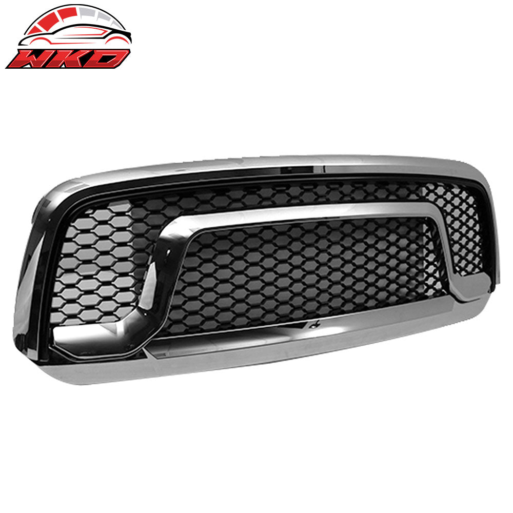 Fits 13-24 Dodge Ram 1500 & Classic Rebel Style Front Upper Grille Chrome ABS