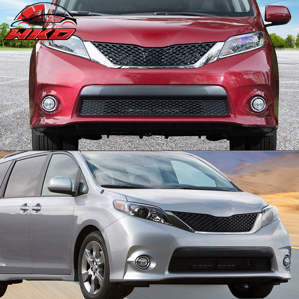 Fits 11-17 Toyota Sienna SE Style Front Upper Mesh Grill Chrome Black