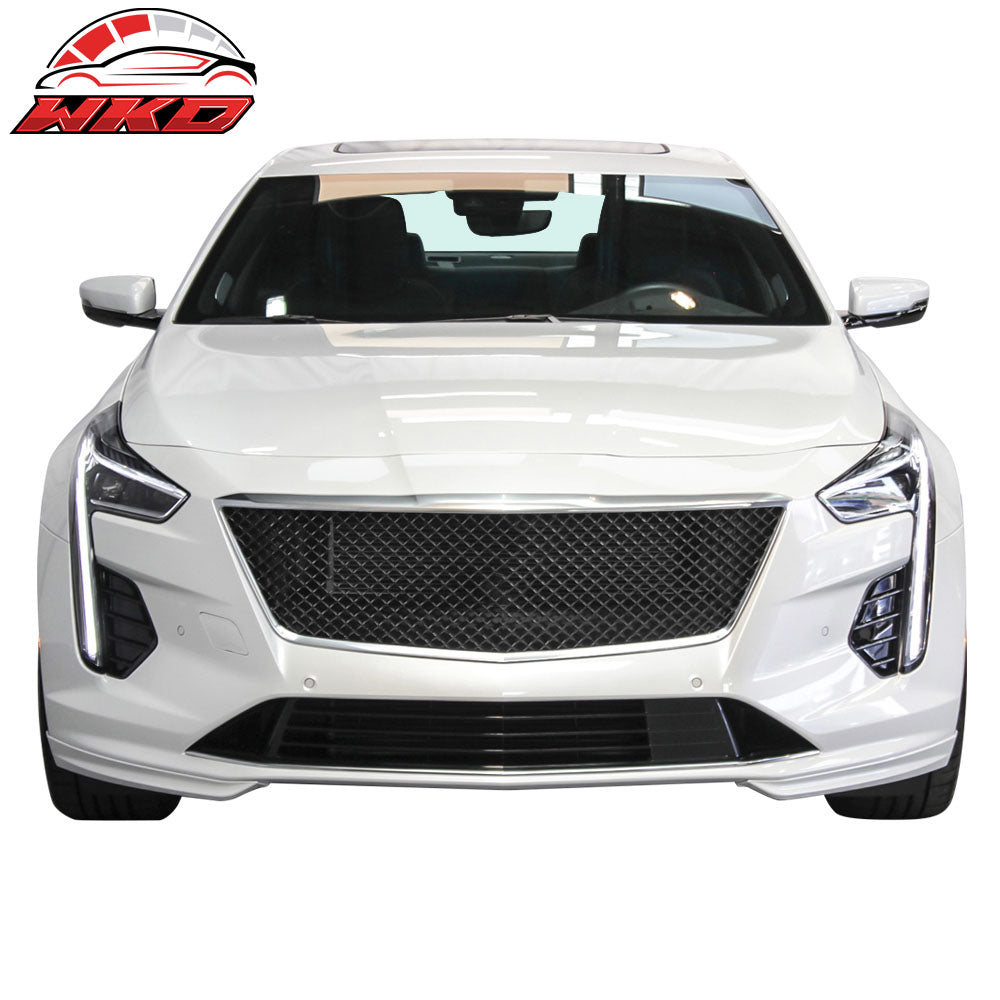 Fits 19-20 Cadillac CT6 V Style Front Bumper Hood Grill Grille ABS Gloss Black