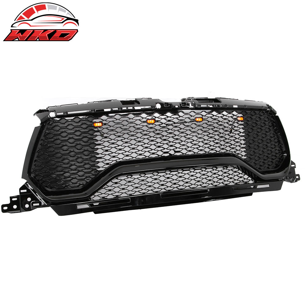 Fits 19-24 Ram 1500 Bighorn Rebel HFE Laramie TRX Style Front Grille Gloss Black