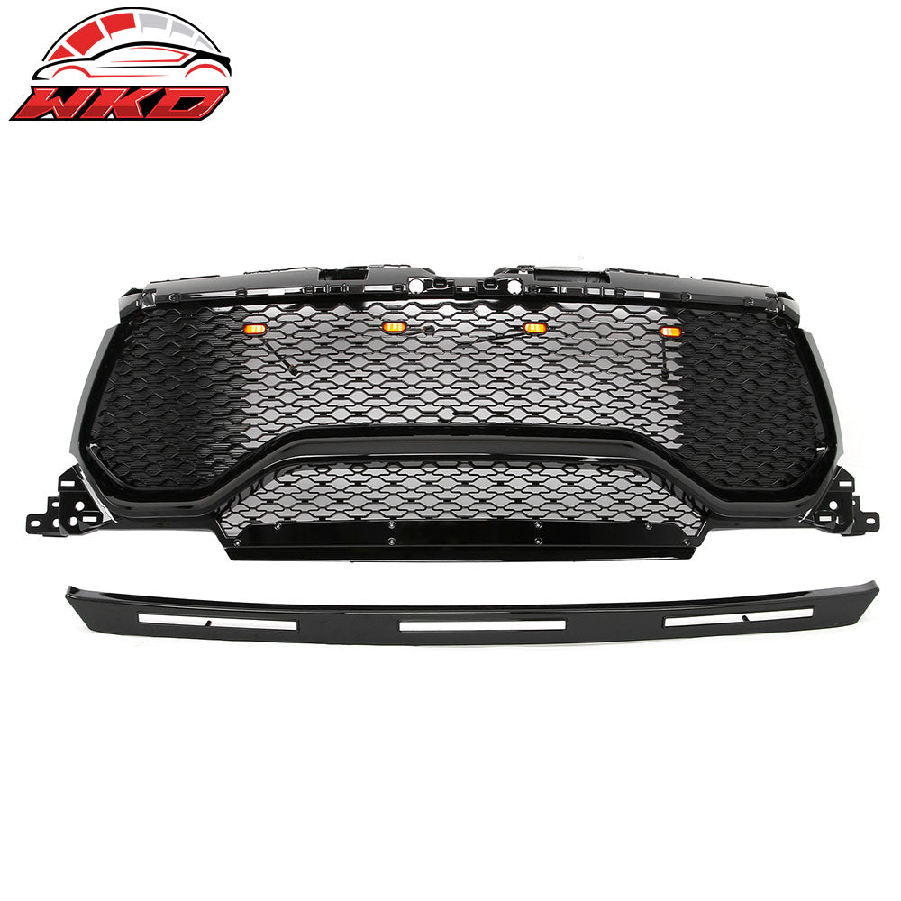 Fits 19-24 Ram 1500 Bighorn Rebel HFE Laramie TRX Style Front Grille Gloss Black