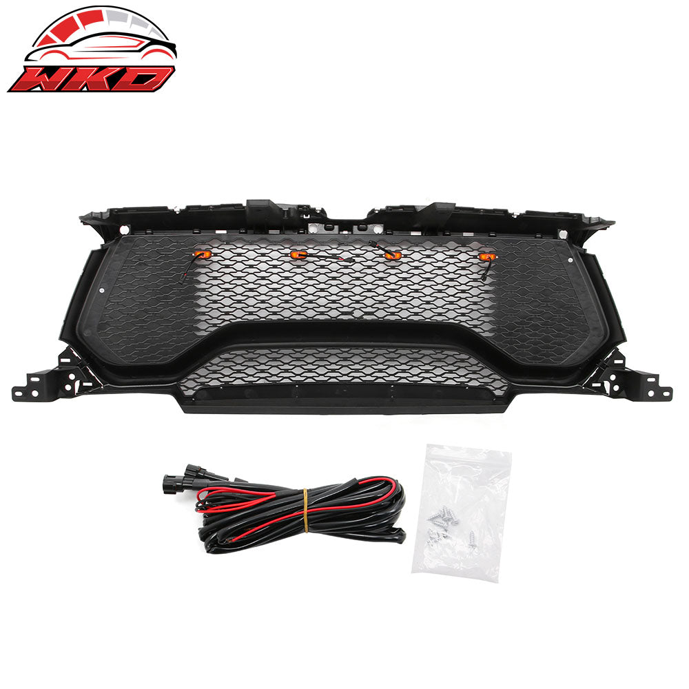 Fits 19-24 Ram 1500 Bighorn Rebel HFE Laramie TRX Style Front Grille Gloss Black