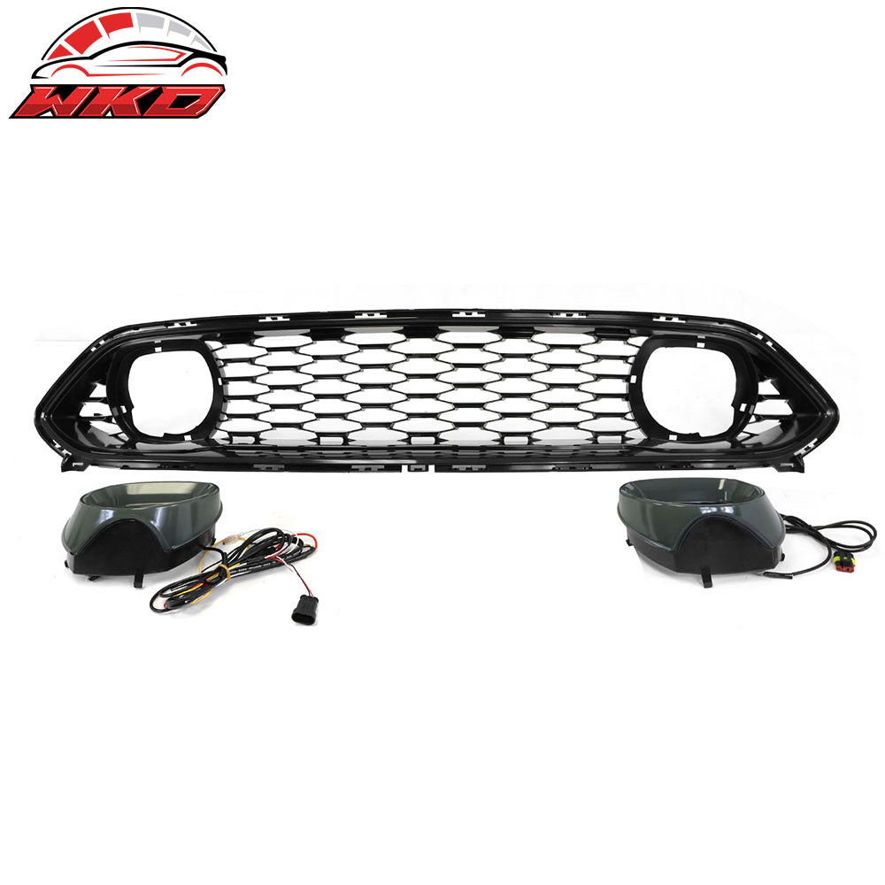 Wholesale 21-23 Ford Mustang Mach 1 ABS Front Upper Mesh Grille W/ DRL LED Signal Lamp