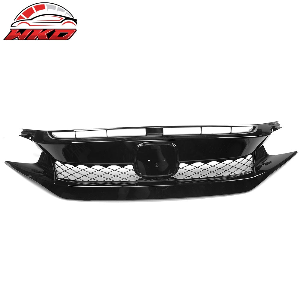 Wholesale 19-21 Honda Civic TR Style Front Bumper Hood Mesh Grille ABS Gloss Black